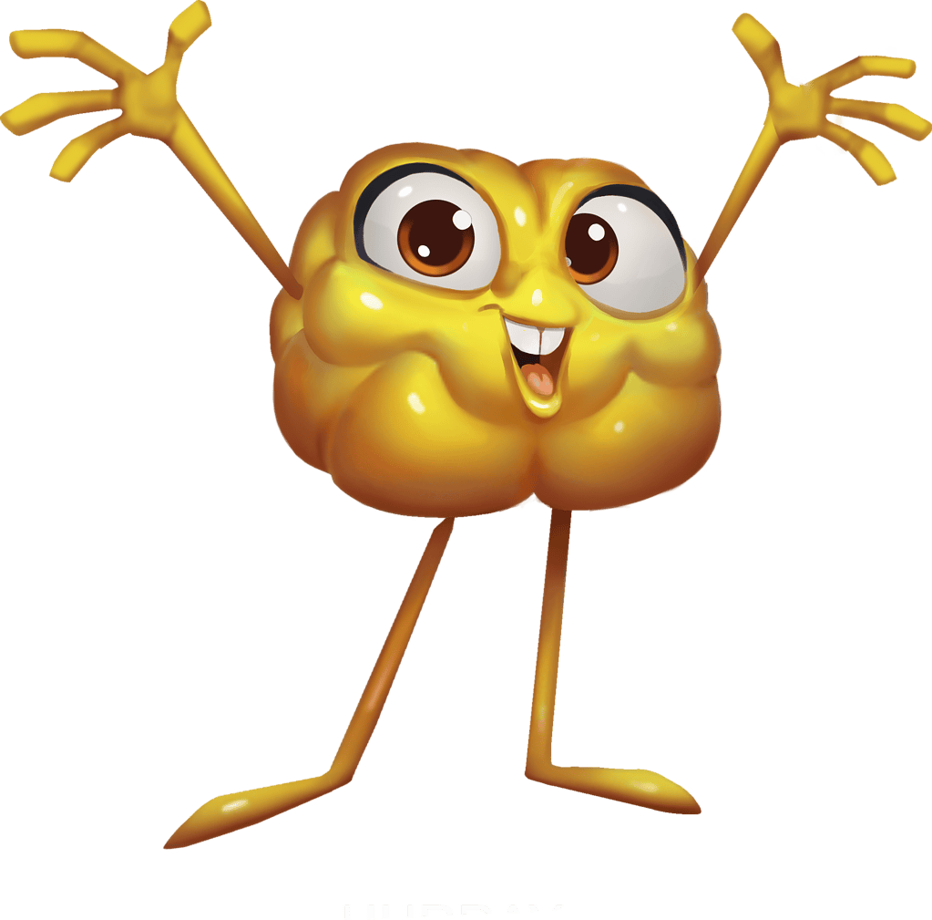 Brain art in happy mood